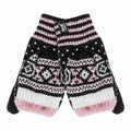 Ladies Warm Fairisle Patterned Thermal Fingerless Converter Gloves