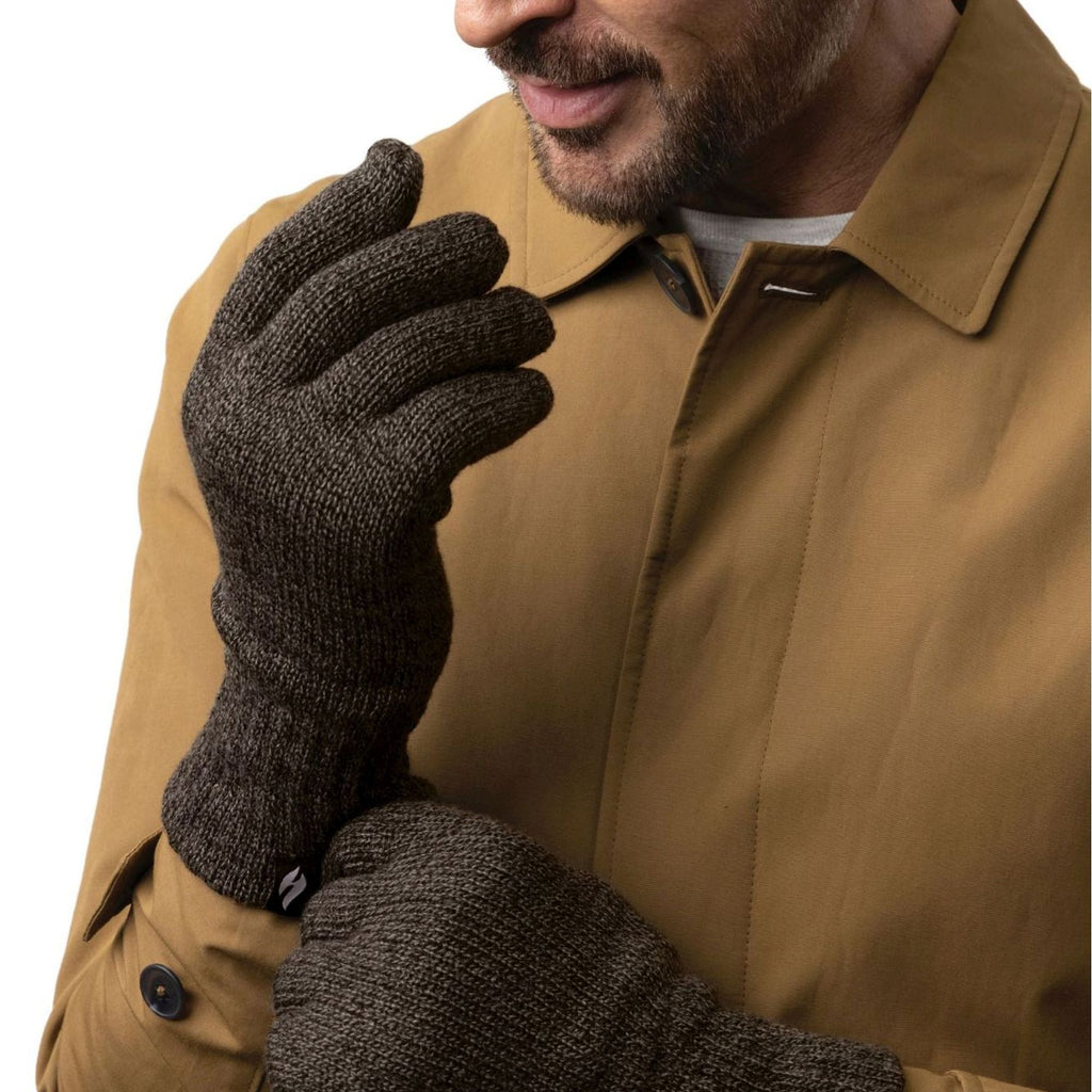 Mens Thermal Gloves with Protective Ribbed Cuff - 2 Pack
