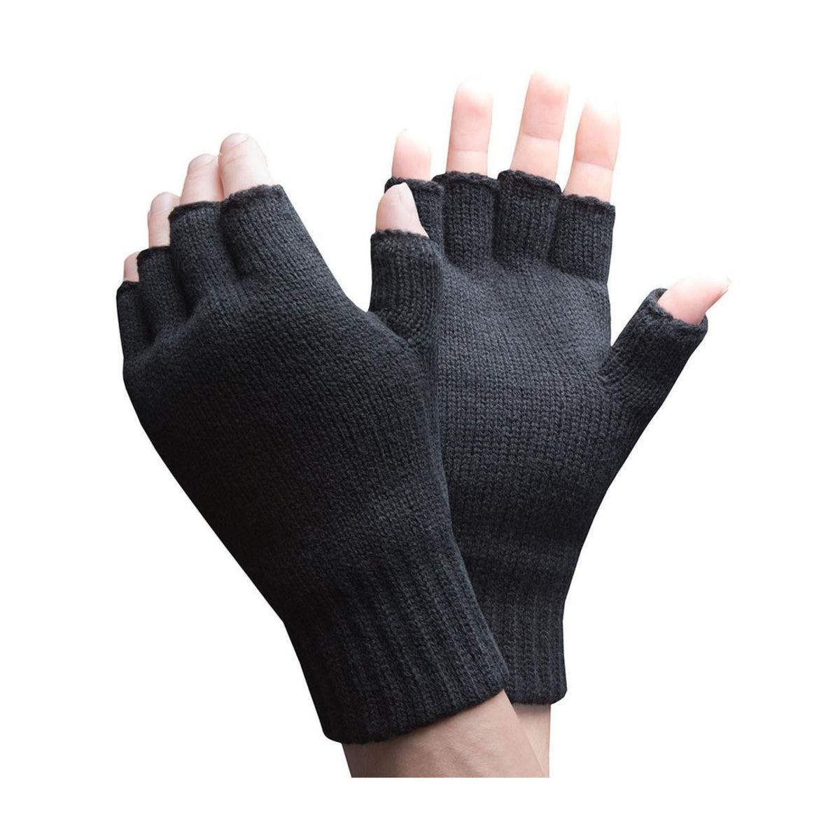 Mens Warm 3.2 TOG Fleece Lined Winter Thermal Fingerless Gloves