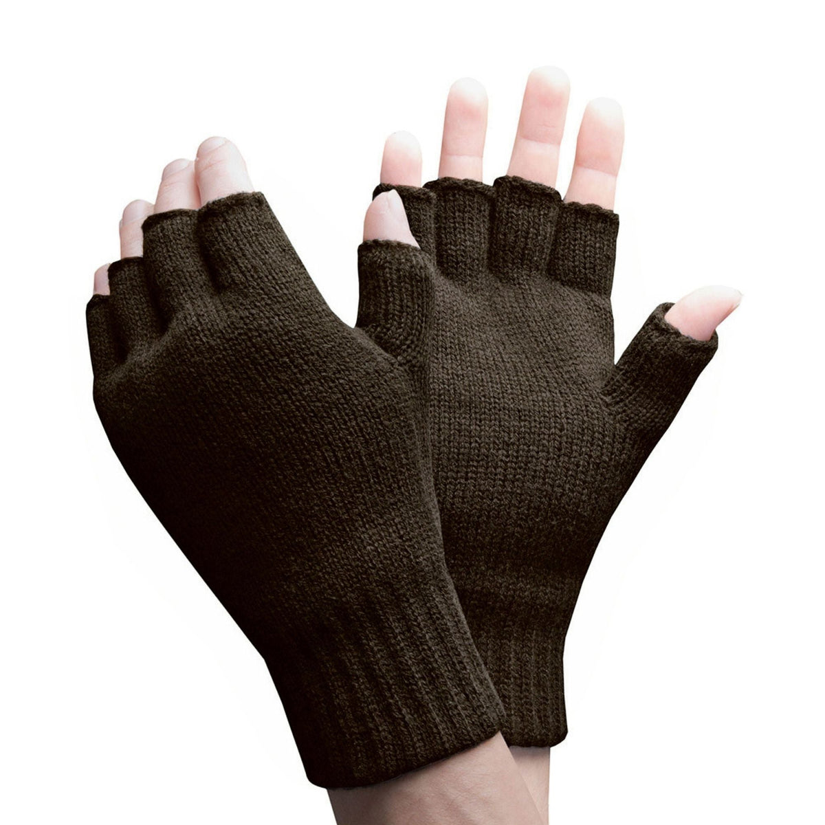 Mens Warm 3.2 TOG Fleece Lined Winter Thermal Fingerless Gloves