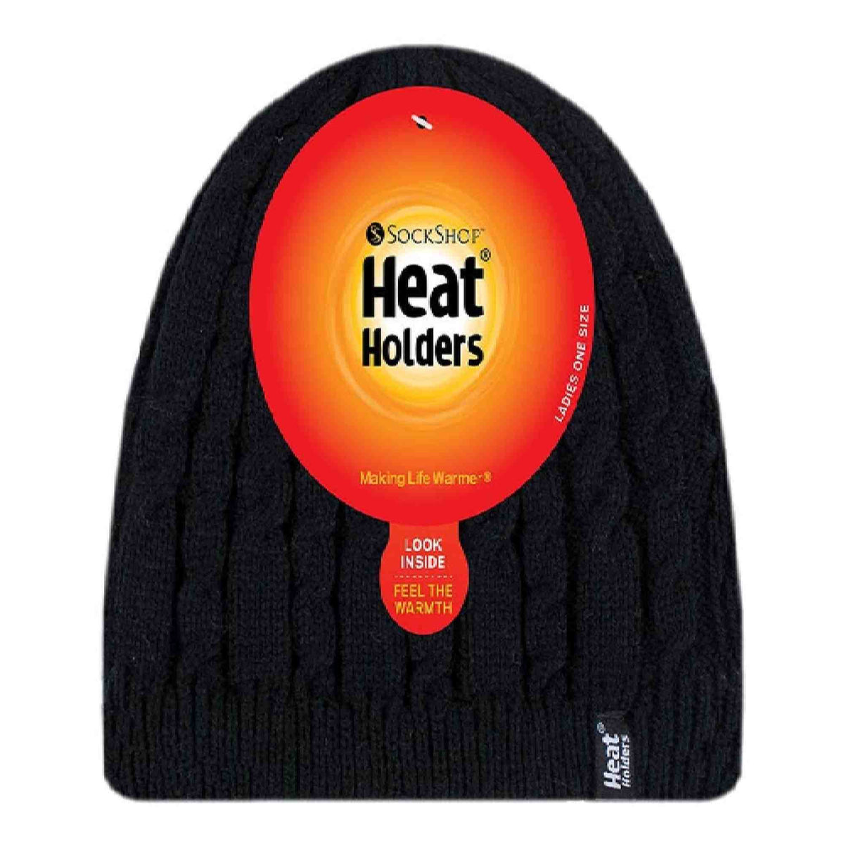 Ladies Cable Knit Fleece Lined Knitted Thermal Beanie Hat