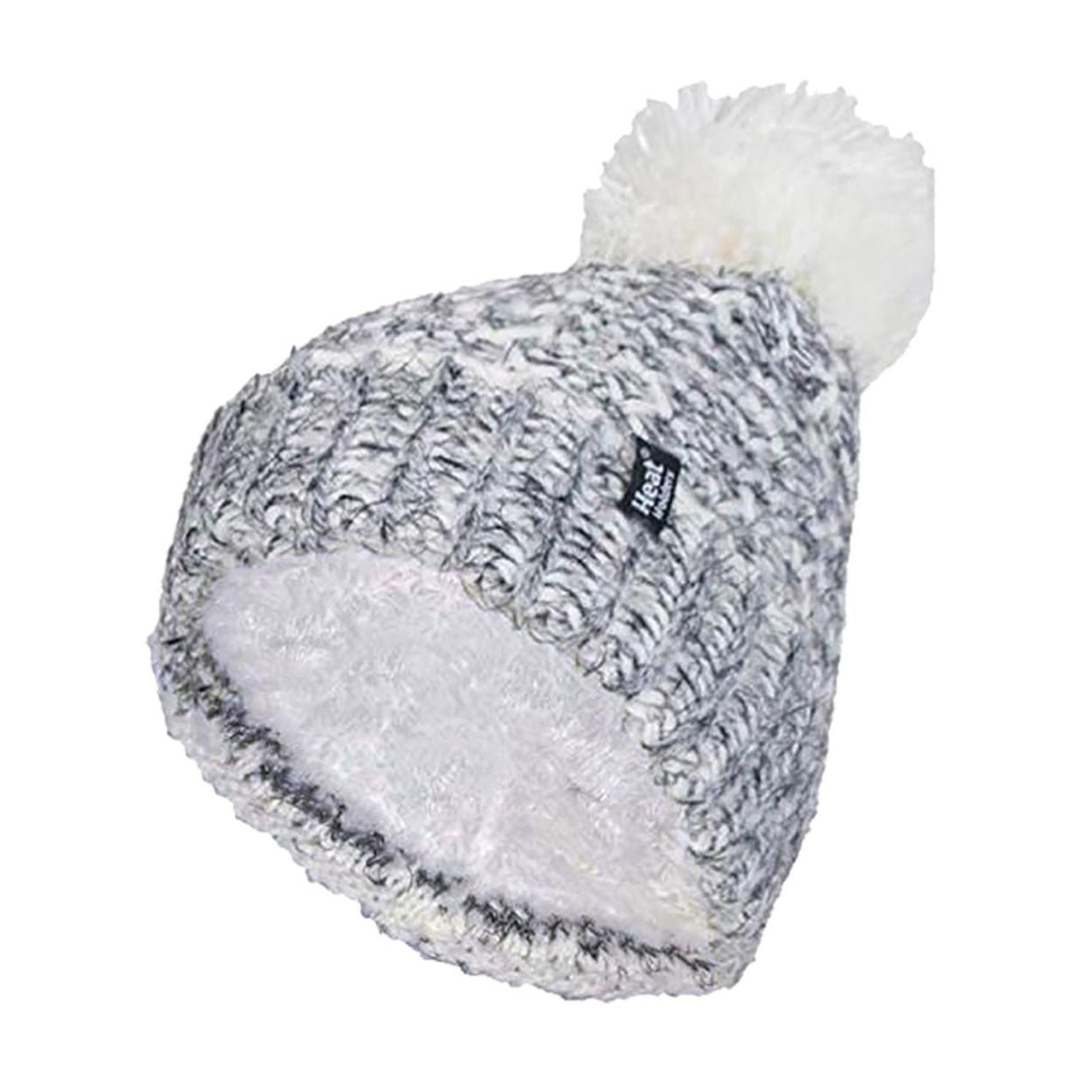 Ladies Fleece Lined Cuffed Thermal Winter Bobble Hat with Pom Pom