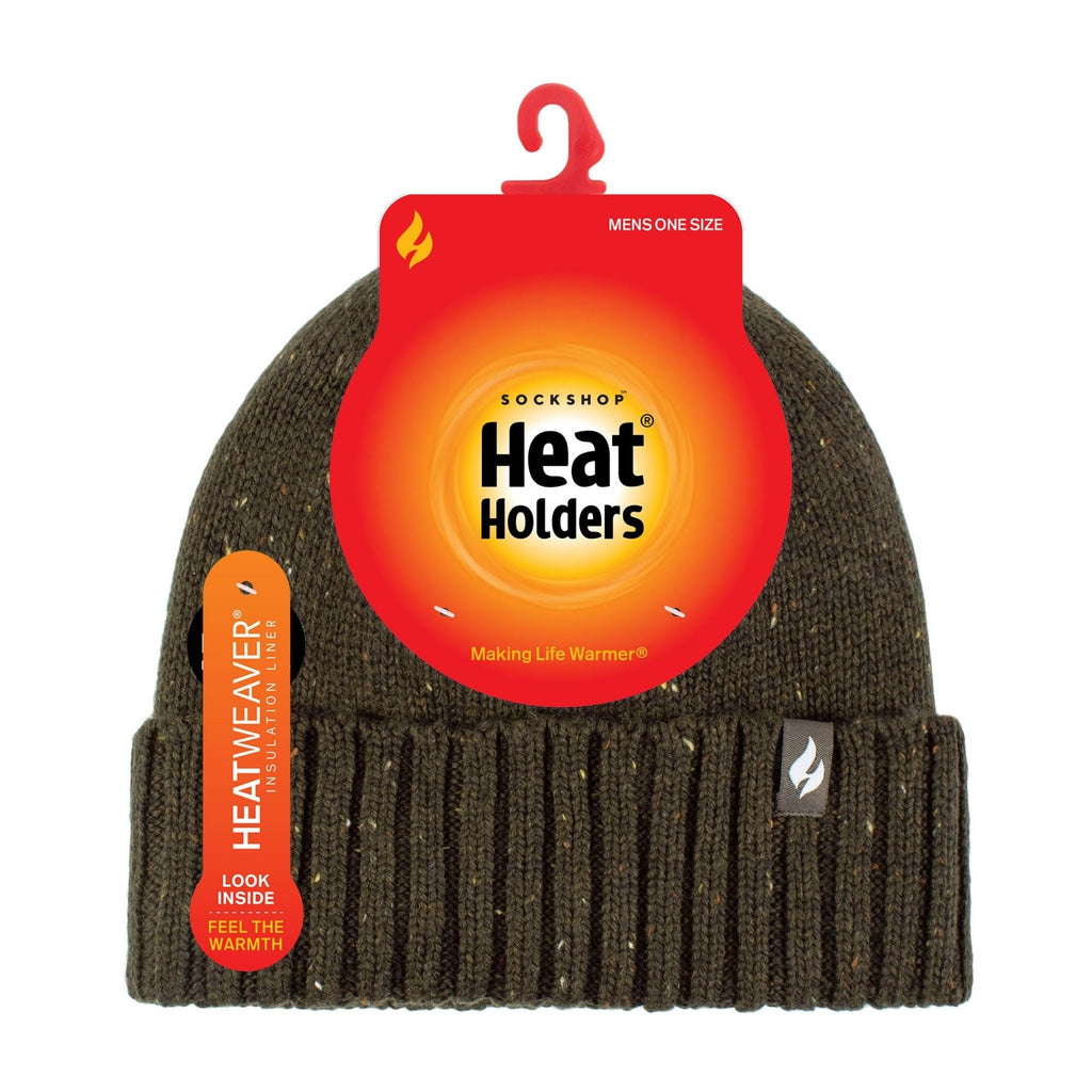 Warm Ribbed Cuff Beanie Hat for Men | Fleece Lined Chunky Winter Hat