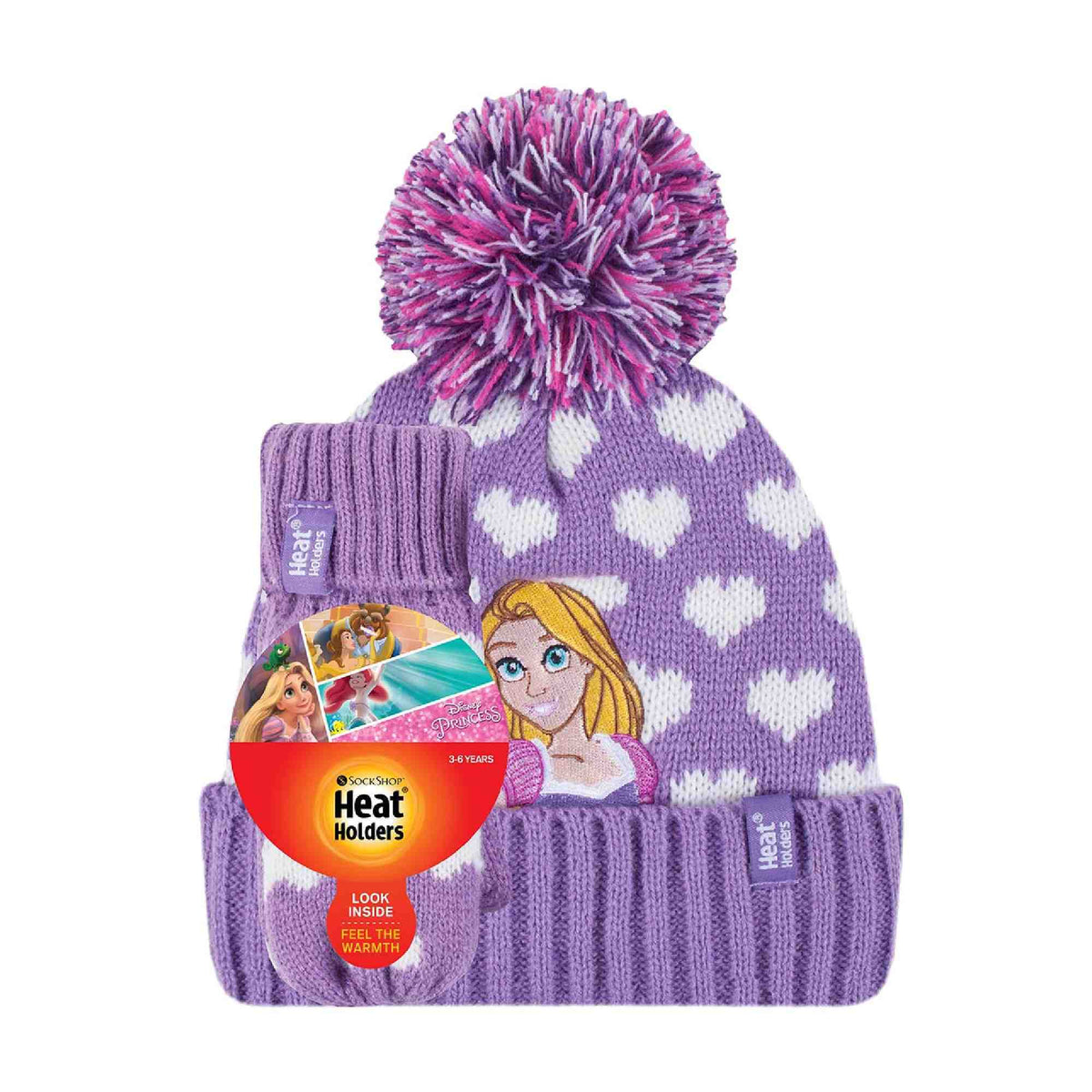 Girls Disney Thermal Hat & Gloves Set for Winter