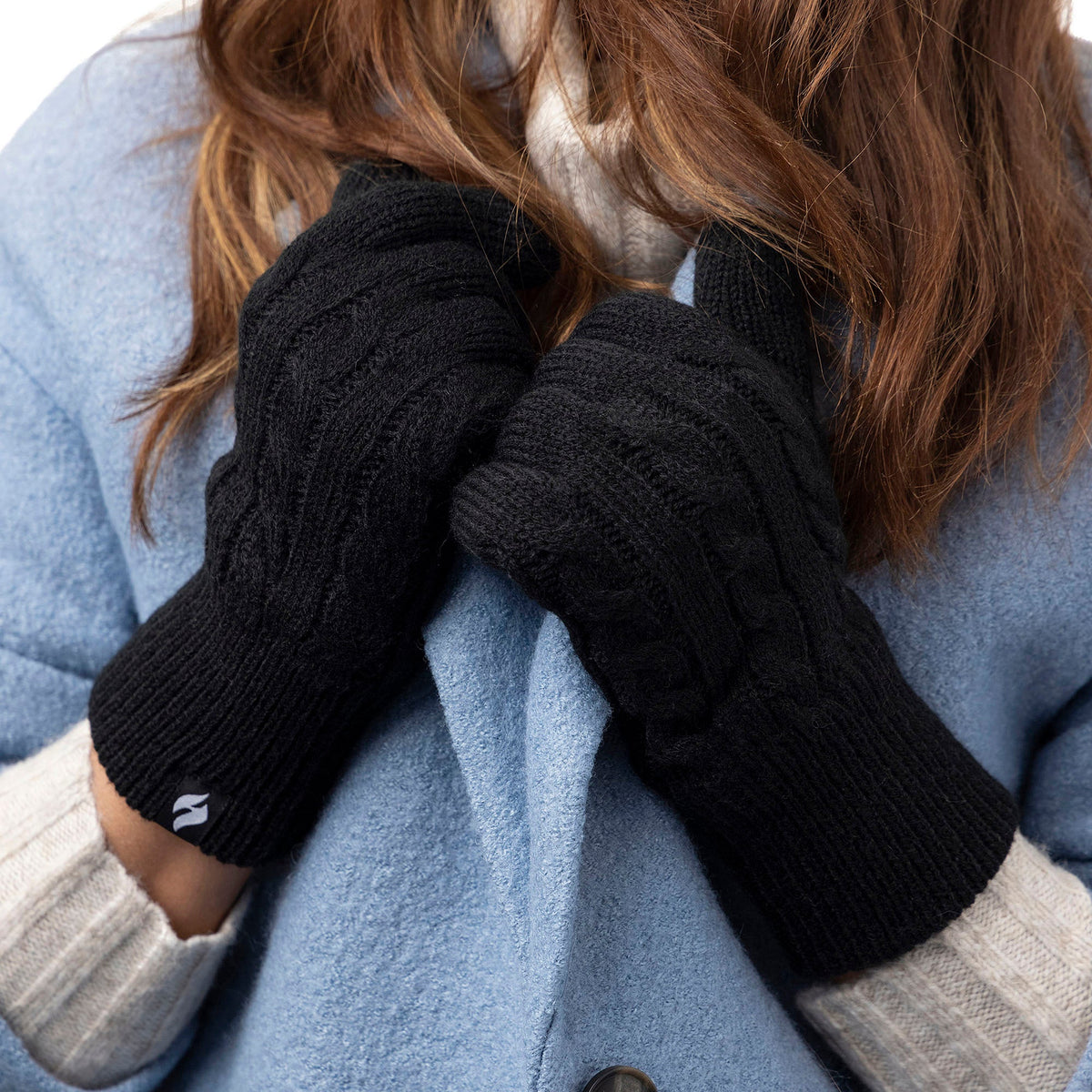 Ladies Knitted Thermal Hat Scarf & Gloves Set for Cold Weather