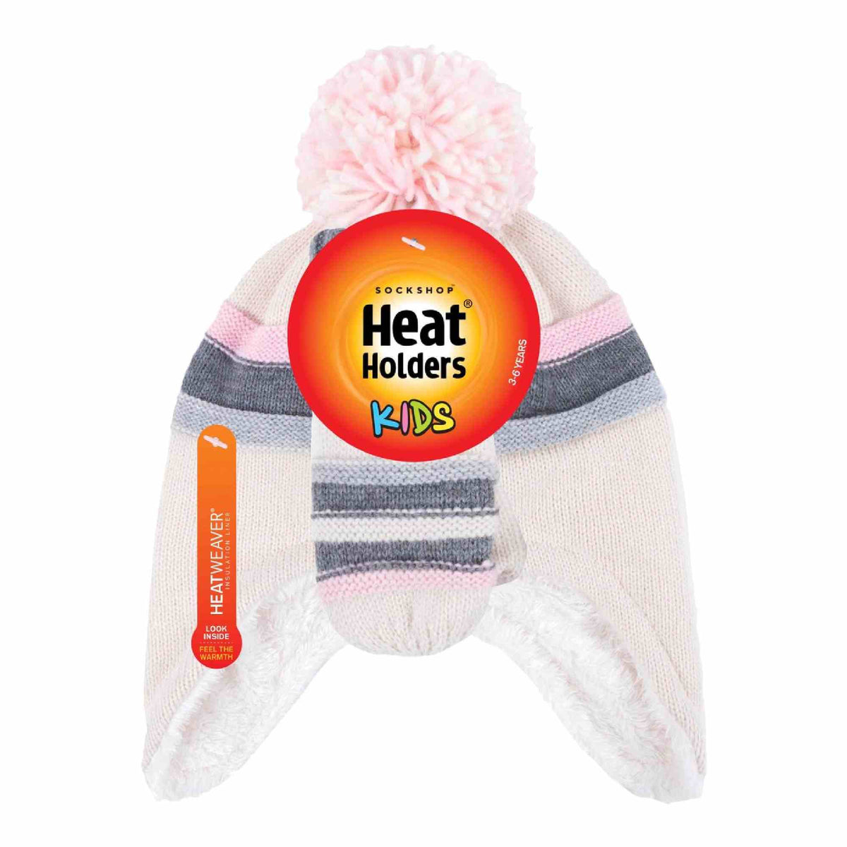 Girls Winter Thermal Beanie Hat with Ear Flaps & Mittens Gloves Set