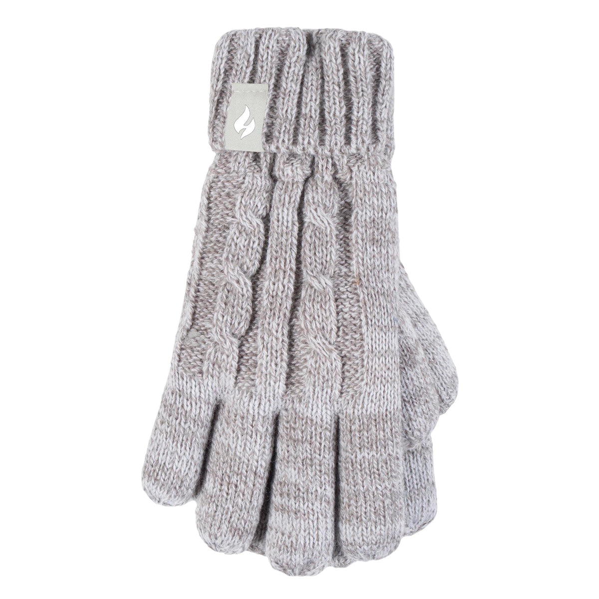 Girls Cable Knit Bobble Pom Pom Thermal Hat & Gloves Set