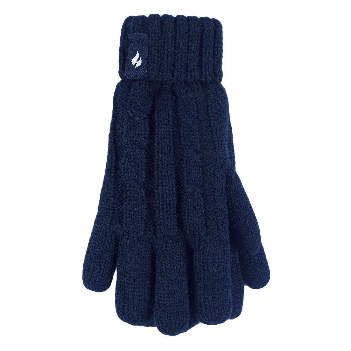 Girls Cable Knit Bobble Pom Pom Thermal Hat & Gloves Set