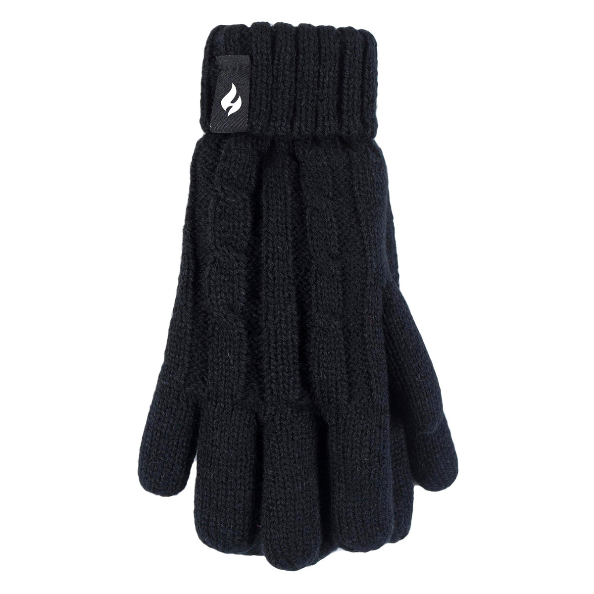 Girls Cable Knit Bobble Pom Pom Thermal Hat & Gloves Set