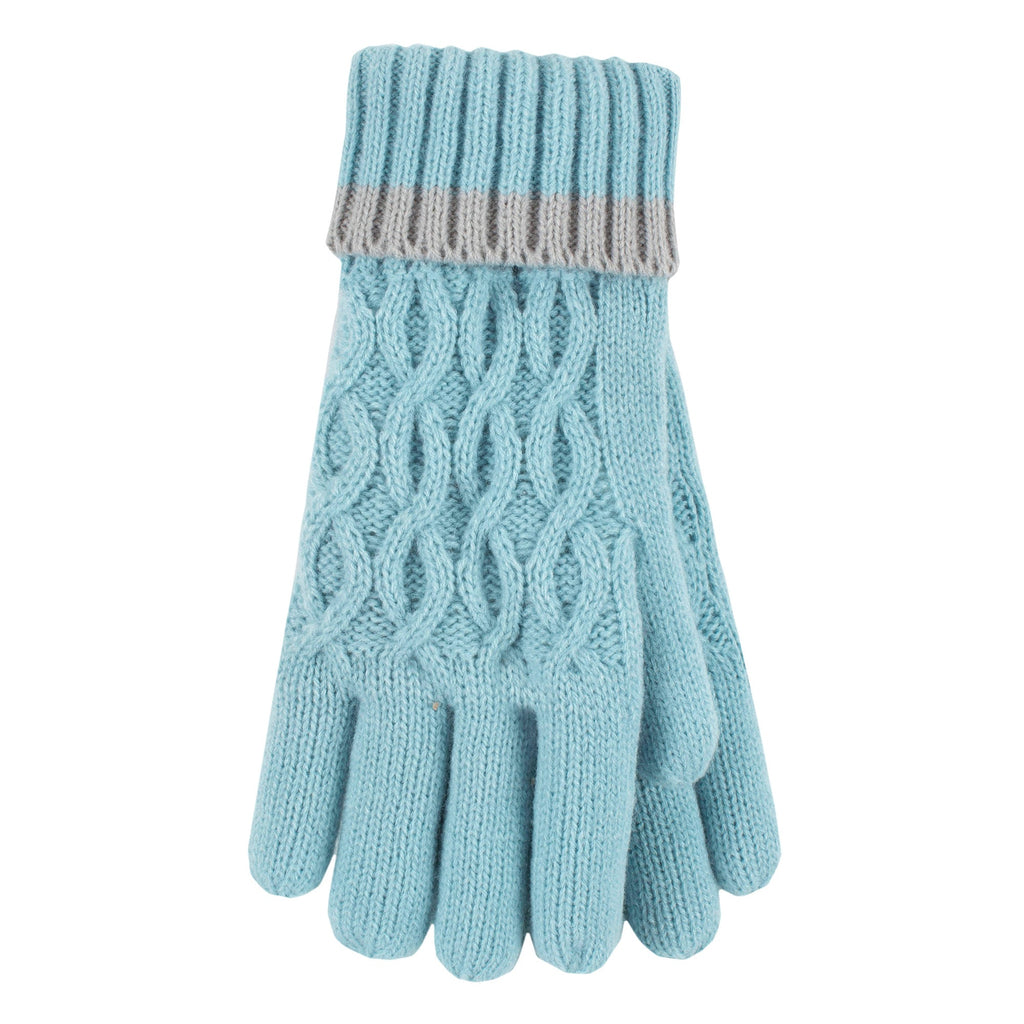 Girls Thermal Insulated Pom Pom Bobble Beanie Hat & Gloves