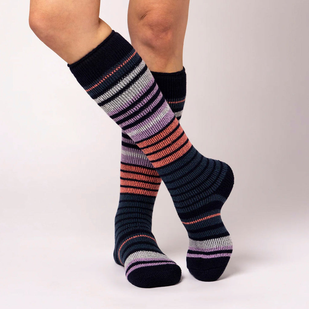 Ladies Thermal Striped Ski Socks