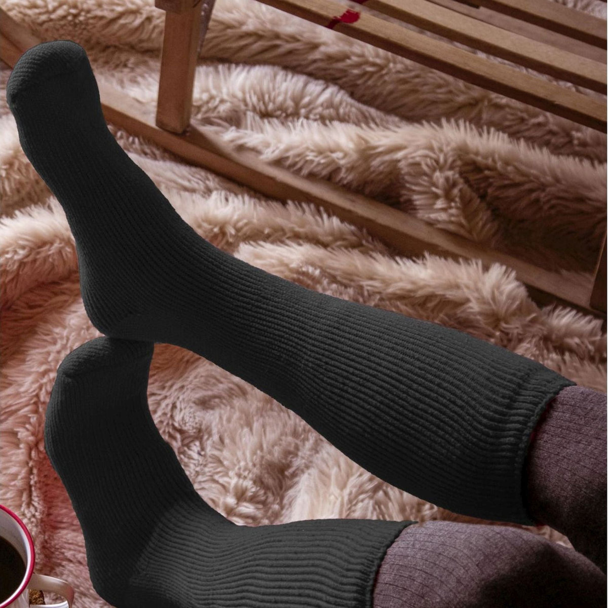 2 Pack Mens Extra Long Knee High Ski Socks