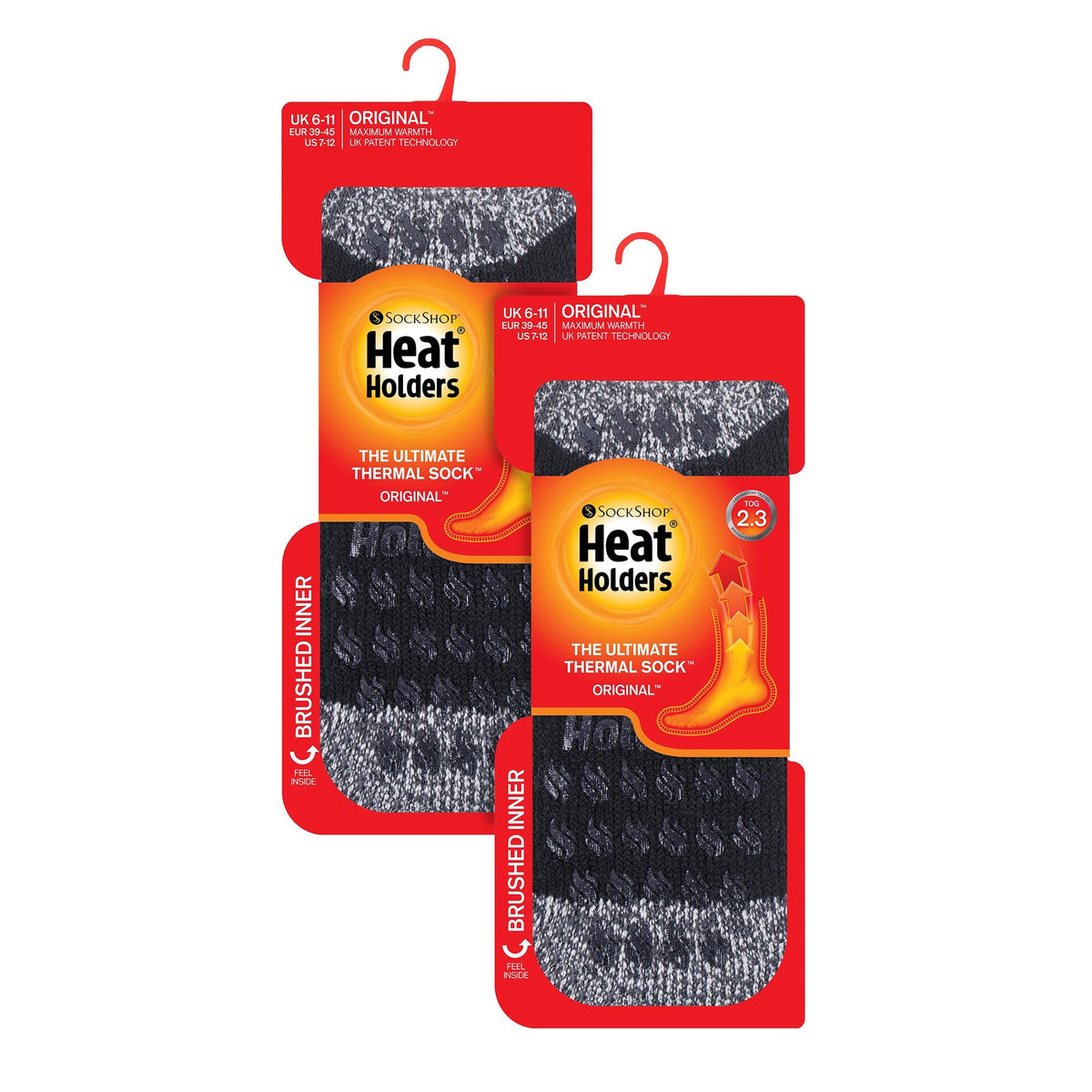 2 Pair Mens Winter Crew Slipper Socks