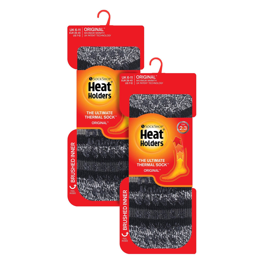 2 Pair Mens Winter Crew Slipper Socks