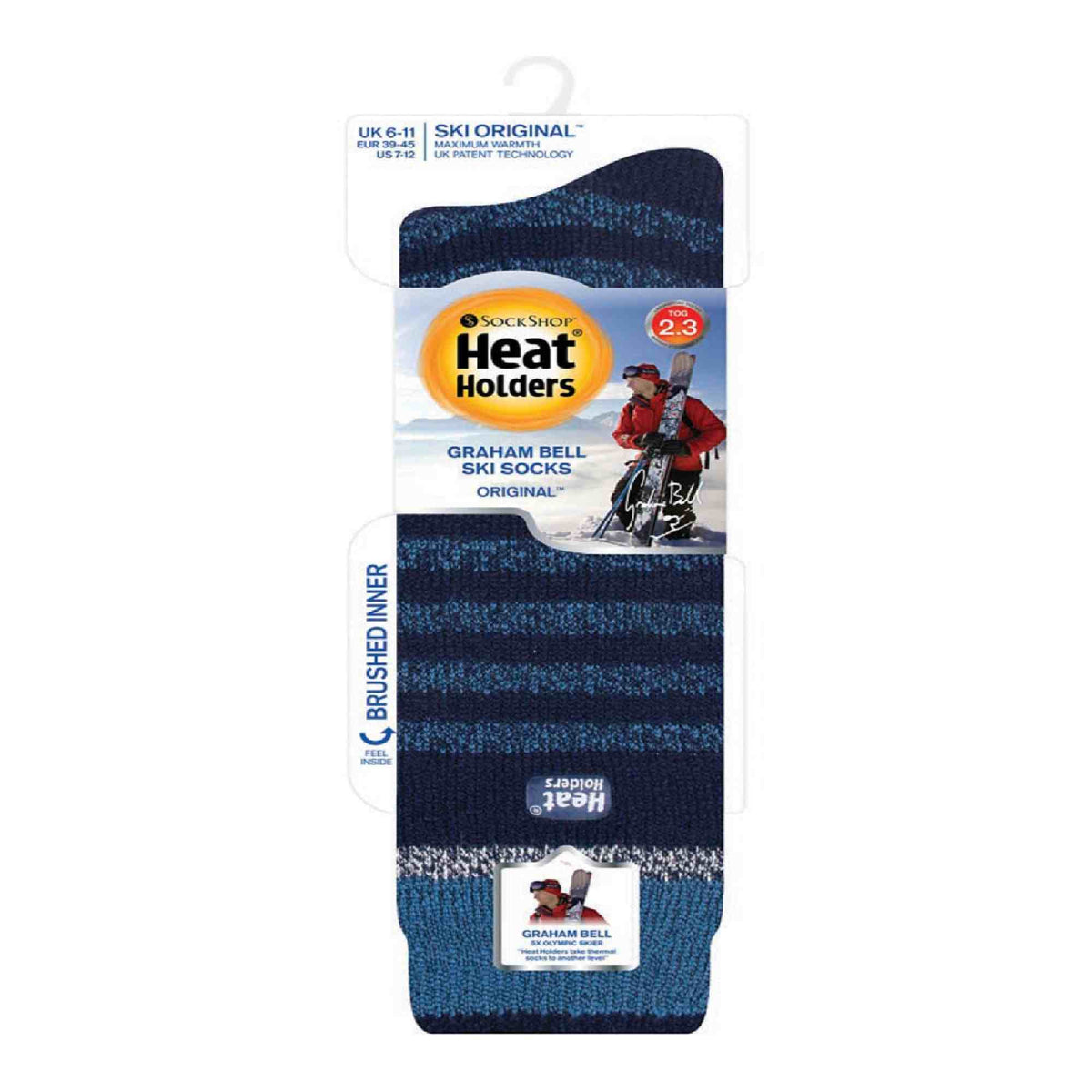 Mens Striped 2.3 TOG Winter Knee High Thermal Ski Socks