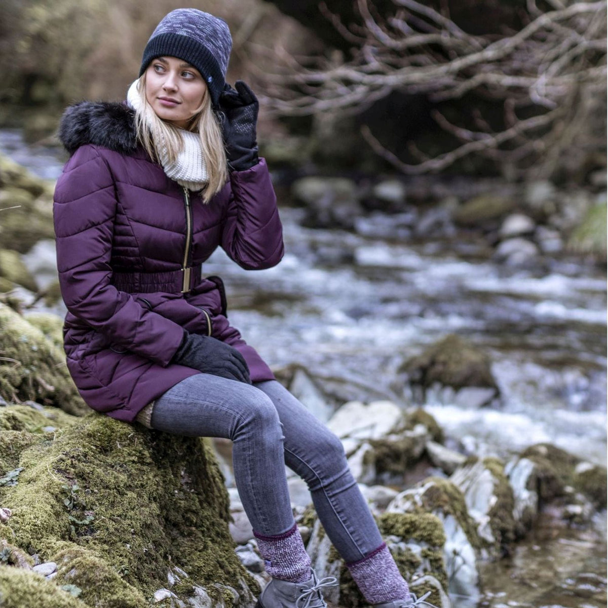 Ladies 2 Pack Merino Wool Thermal Socks