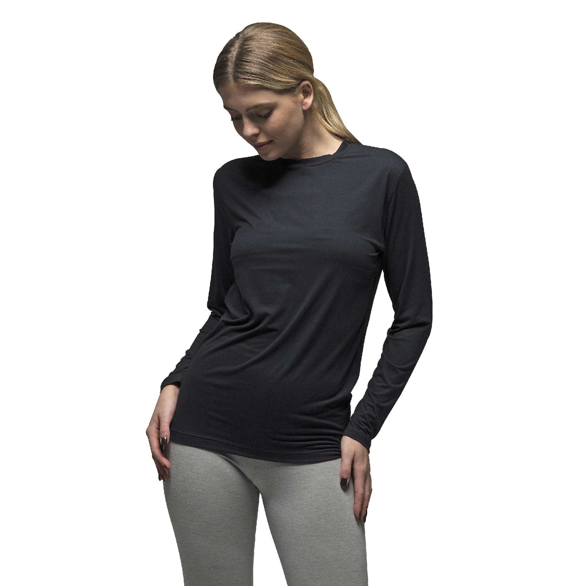 Ladies Fleece Lined Base Layer Thermal Long Sleeve Top