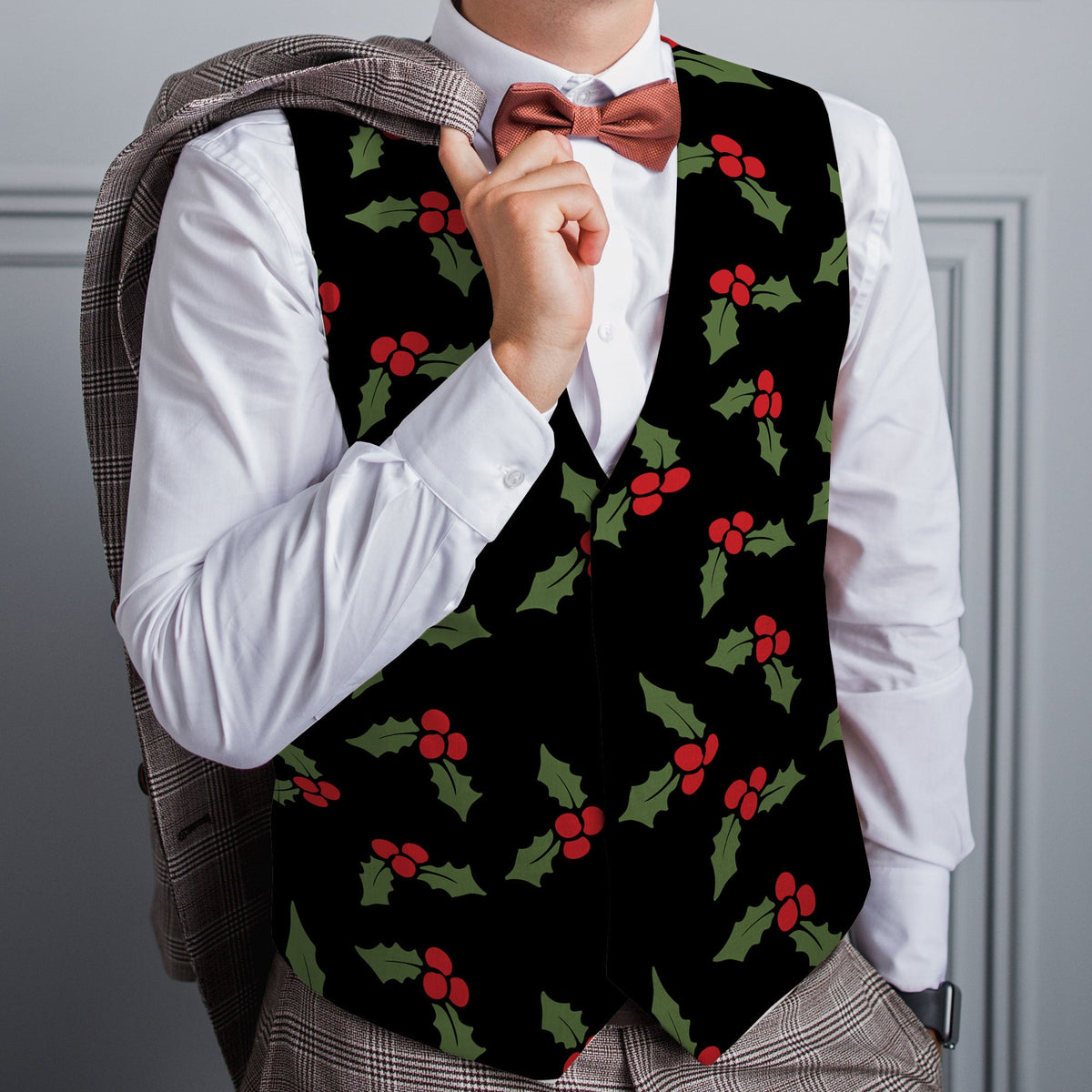 Bah Humbug - Holly - Novelty Costume Fancy Dress Waistcoat ( 4 sizes available )