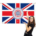 King Charles Coronation - Union Jack - Official Royal Badge - 5ft x 3ft Fabric Banner