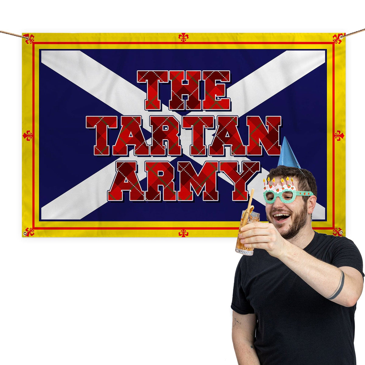 Scotland - The Brave - Tartan Army Saltire - 5 X 3 Retro Football Banner