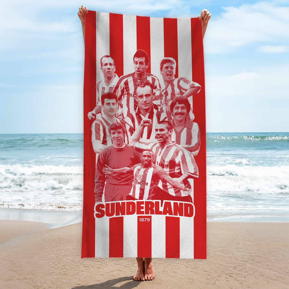 Sunderland - Legends Montage - Beach Towel - 150cm x 75cm