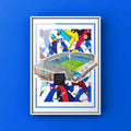 Blackburn Kit Collage Retro Shirts & Stadium Football Print