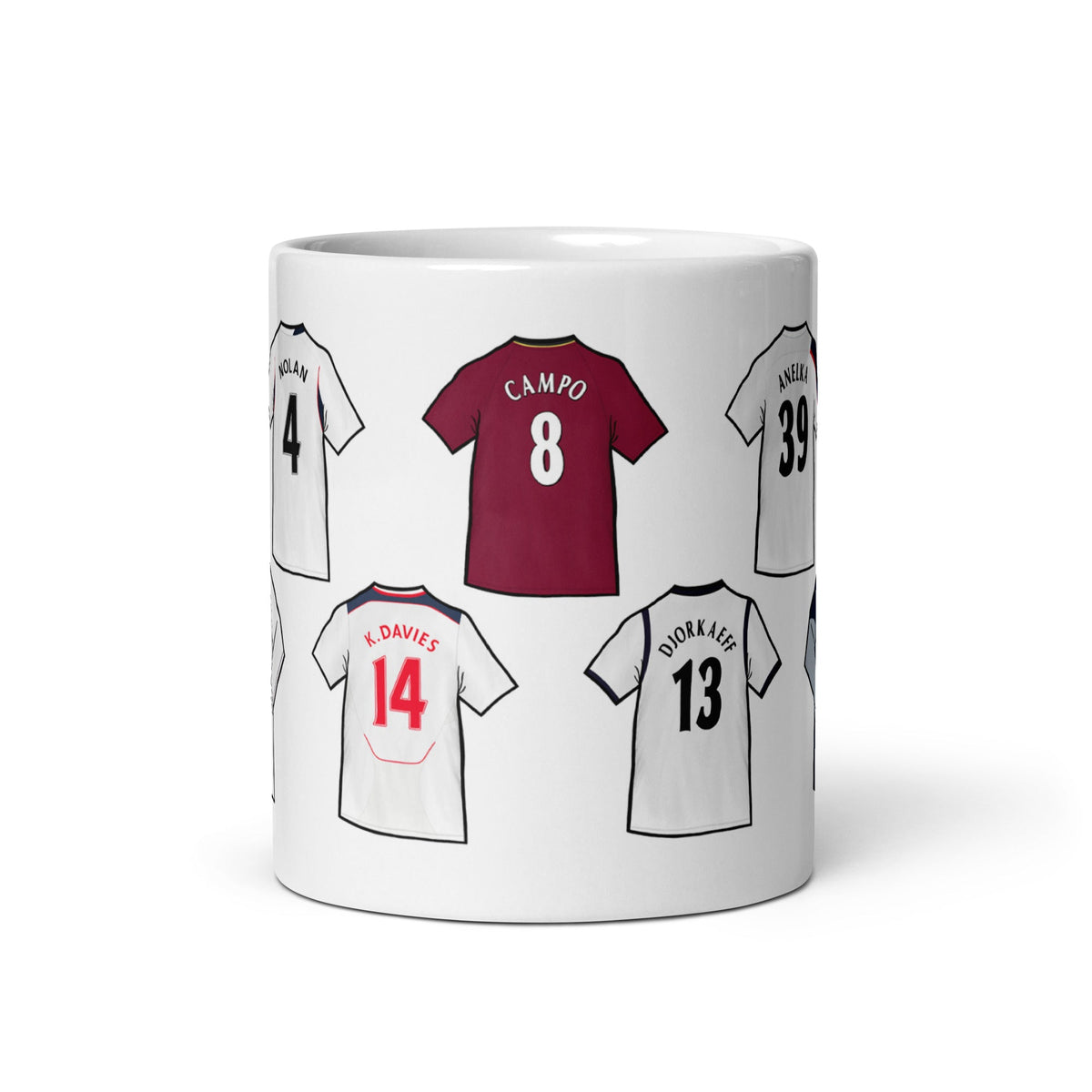 Bolton Legends Shirts Illustrated Handmade Ceramic Football Mug