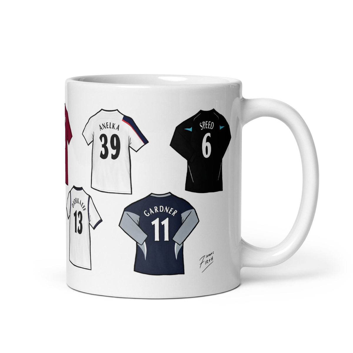 Bolton Legends Shirts Illustrated Handmade Ceramic Football Mug
