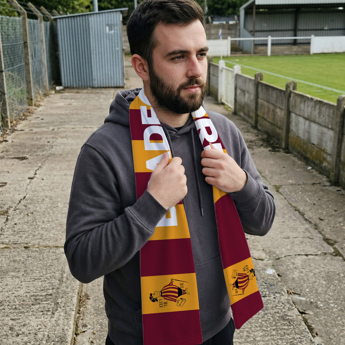 Bradford - City Gent - Knitted Eyelet Football Scarf