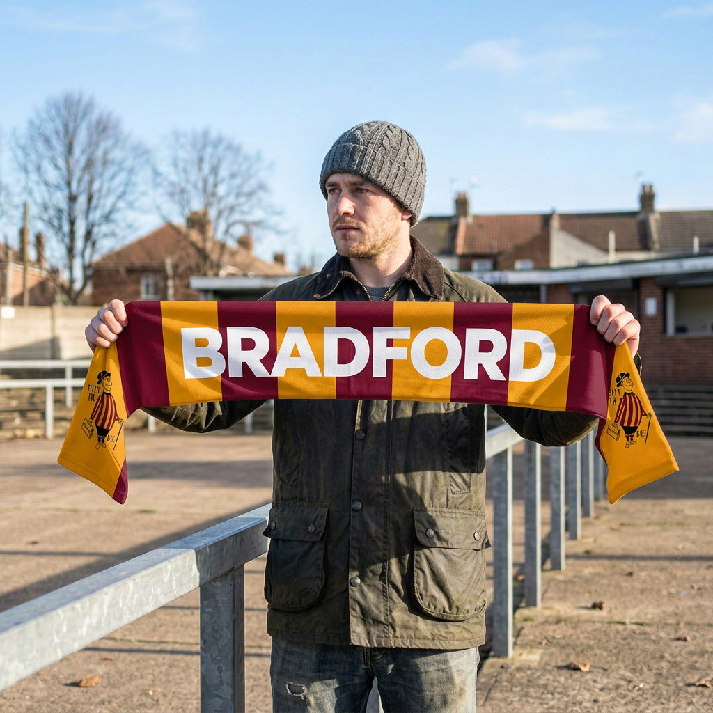 Bradford - City Gent - Knitted Eyelet Football Scarf