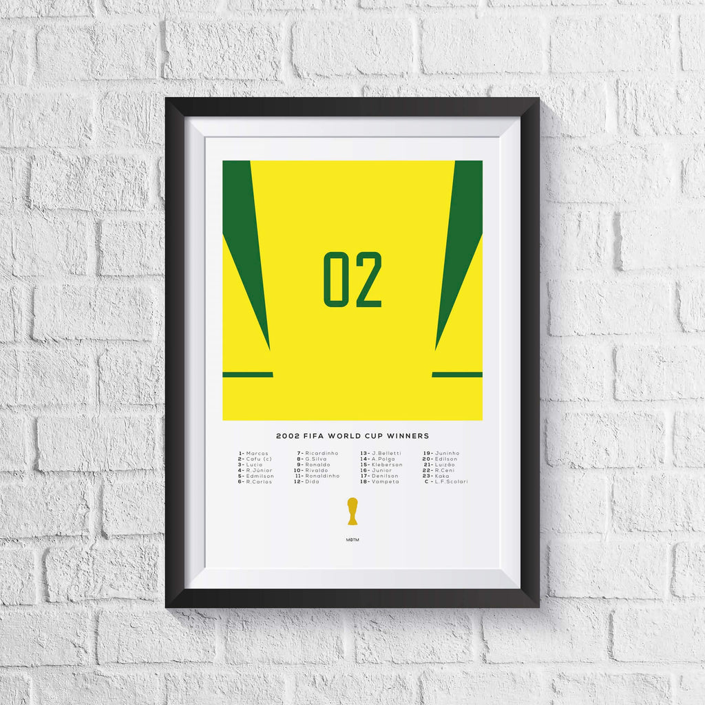 Brazil 2002 World Cup Squad Print
