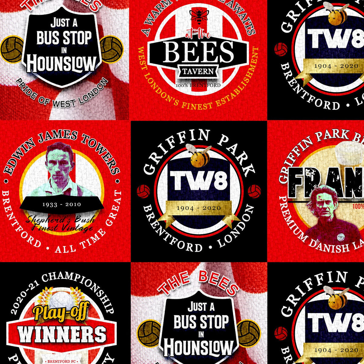 Brentford - Football Legends - Microfibre Beach Towel - 150cm x 75cm