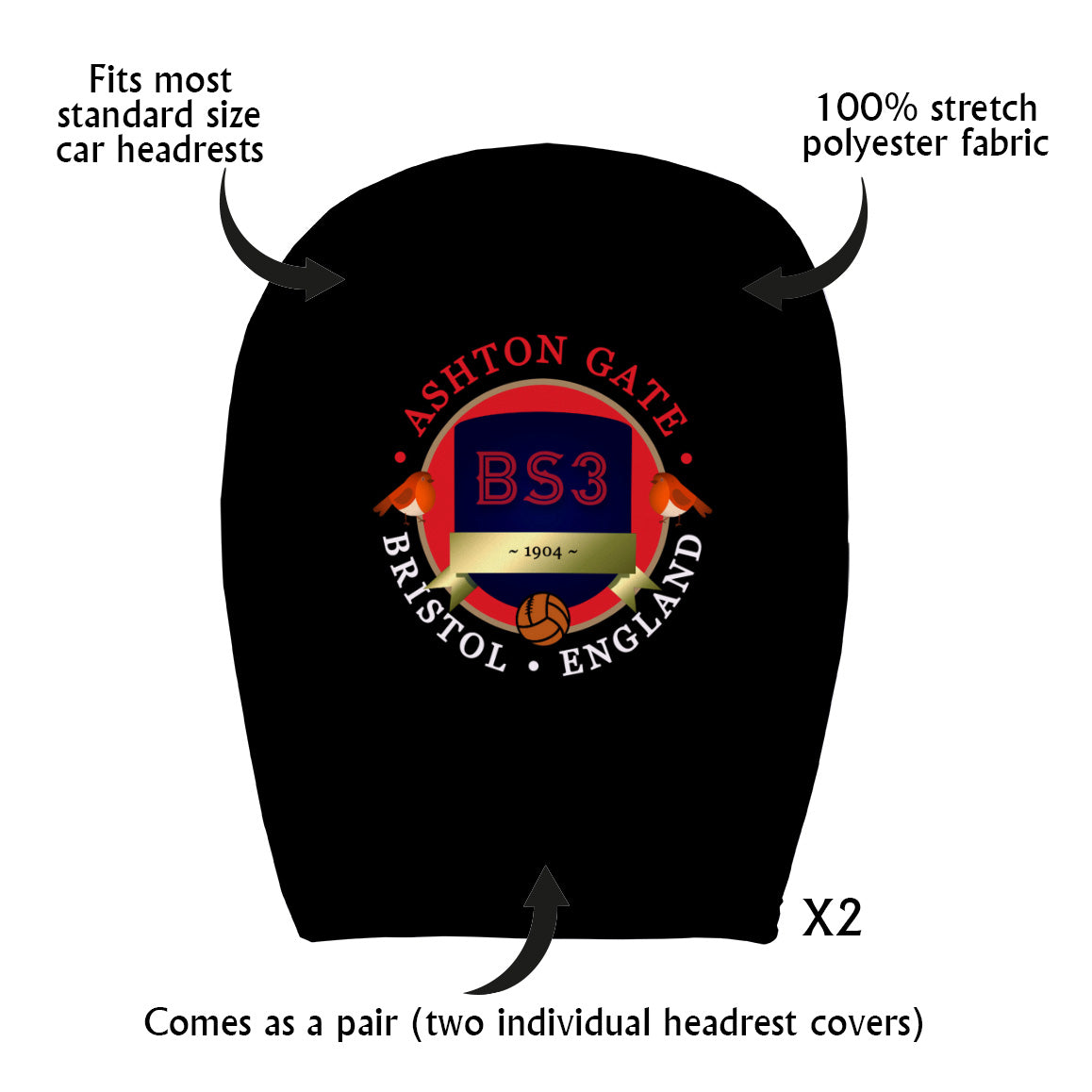 Bristol Aston Gate - Football Legends - Headrest Cover