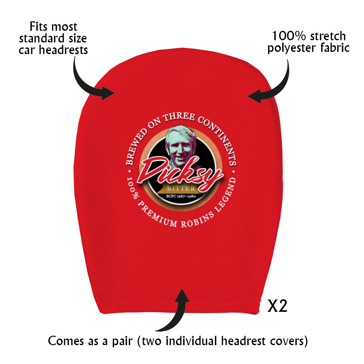 Bristol Dicks - Football Legends - Headrest Cover