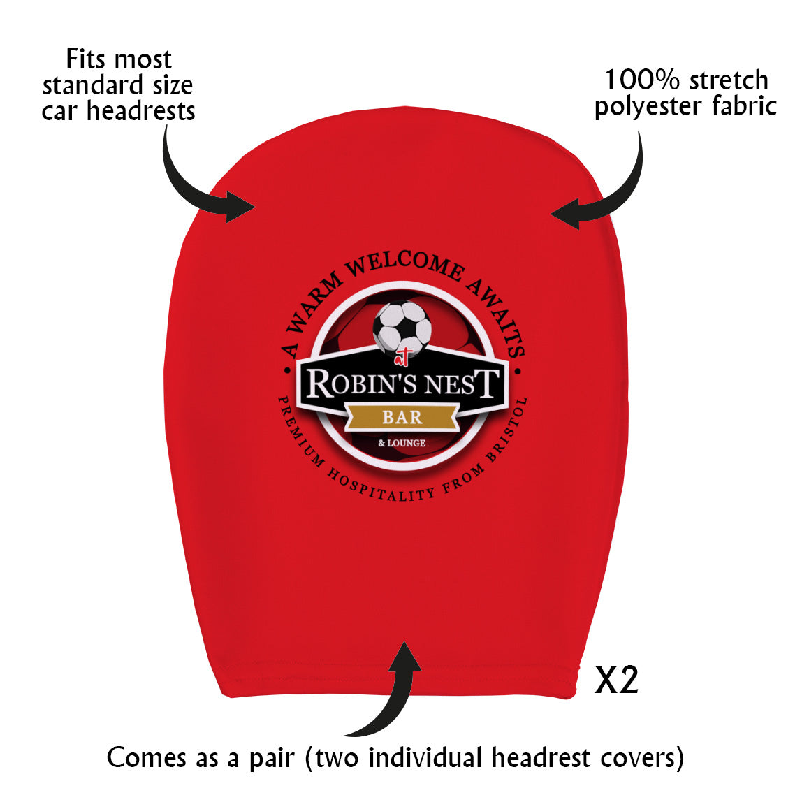 Bristol Robins Nest - Football Legends - Headrest Cover
