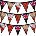 Remembrance Day 4 Repeat Mixed Pattern - 3m Fabric Bunting With 15 Individual Triangles