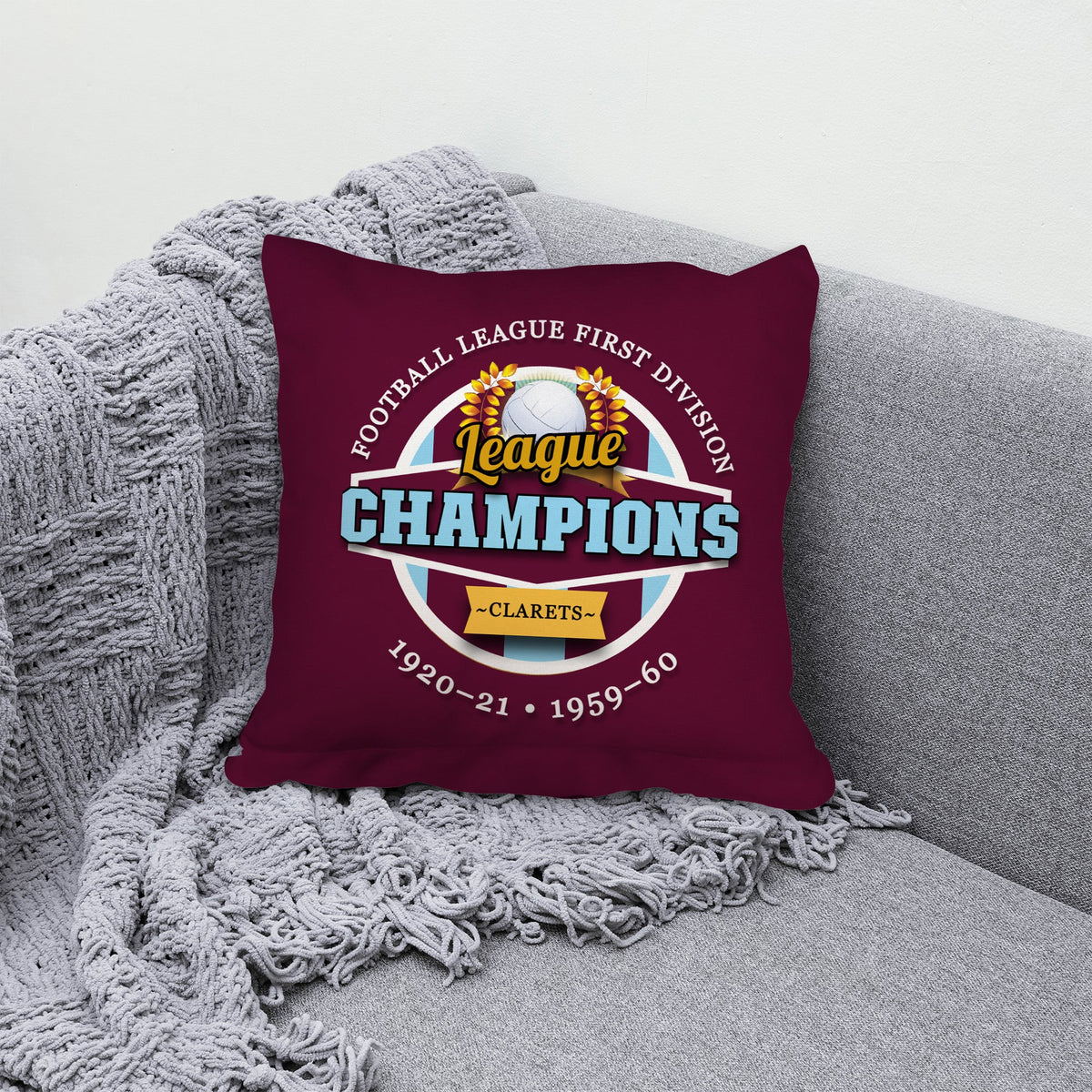 Burnley Champions - Football Legends - Cushion 10"