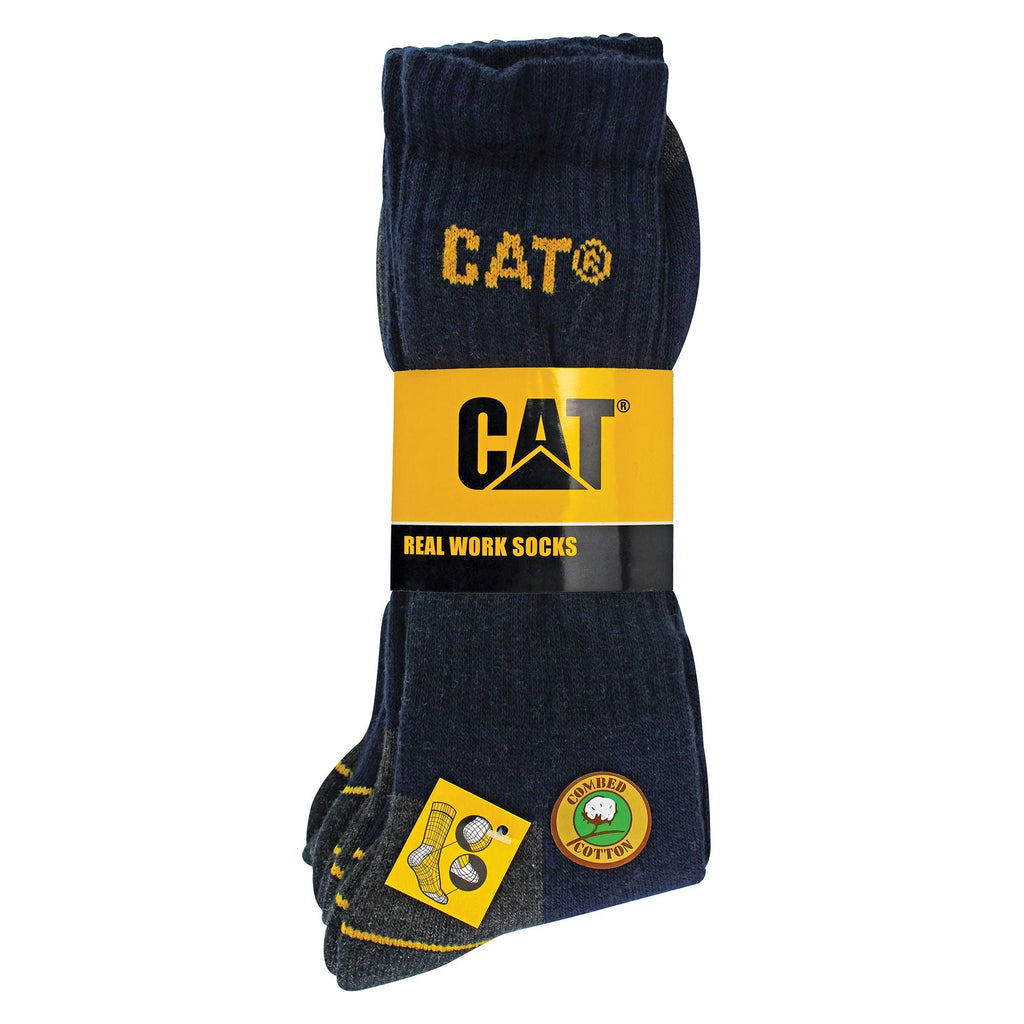 Mens 3 Pack Real Work Socks with Cushioned Heel & Toe