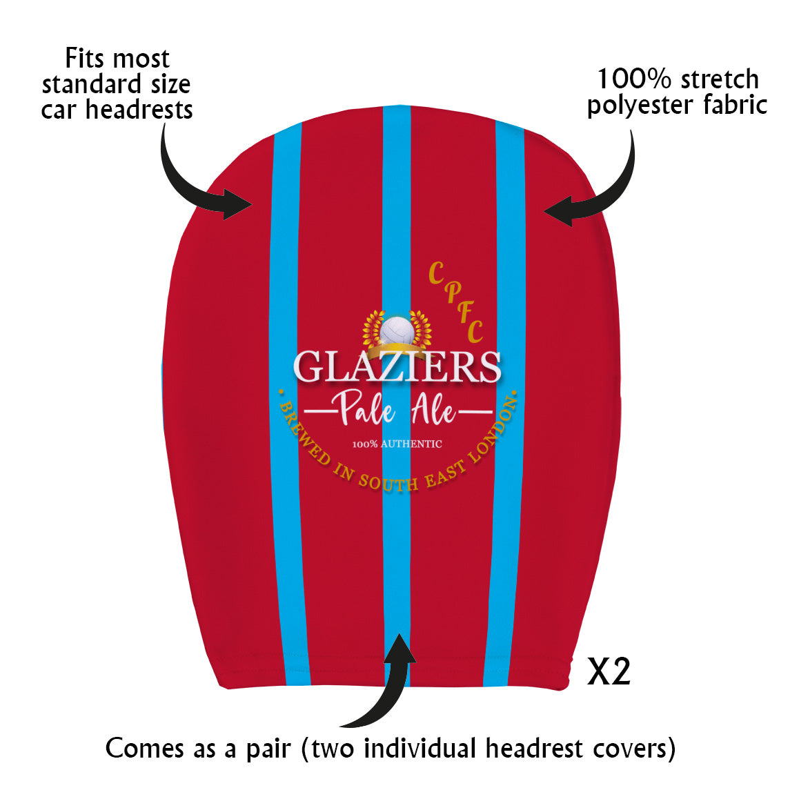 The Eagles Glaziers - Football Legends - Headrest Cover