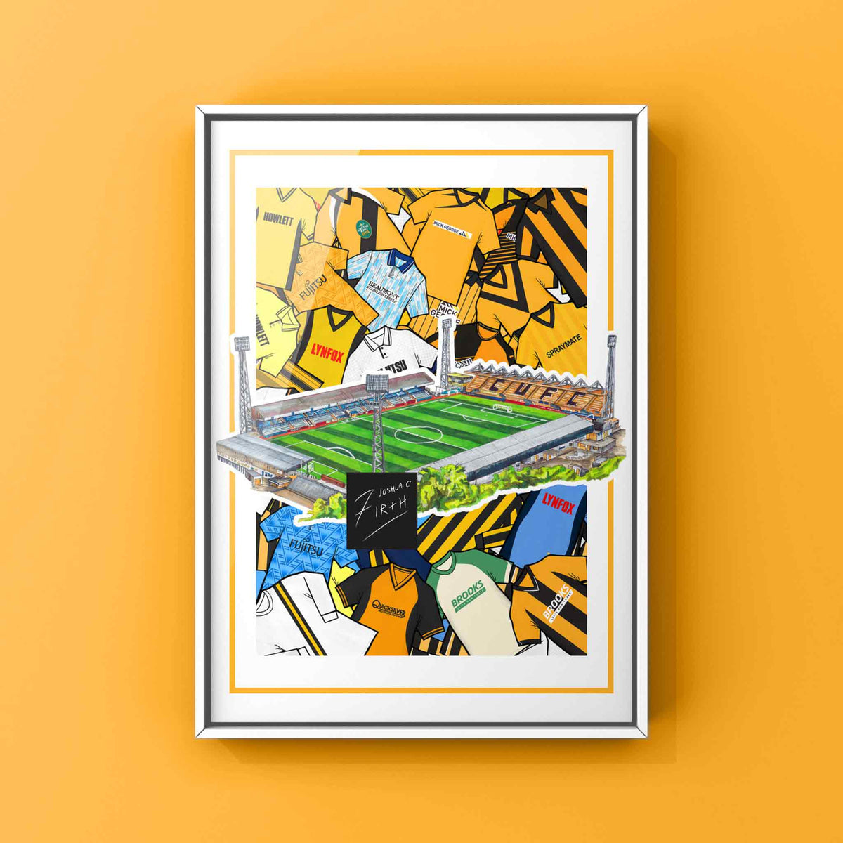 Cambridge Kit Collage Retro Shirts & Stadium Football Print