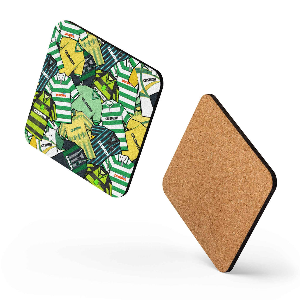 Celtic Collage Of Retro Shirts Football Coaster