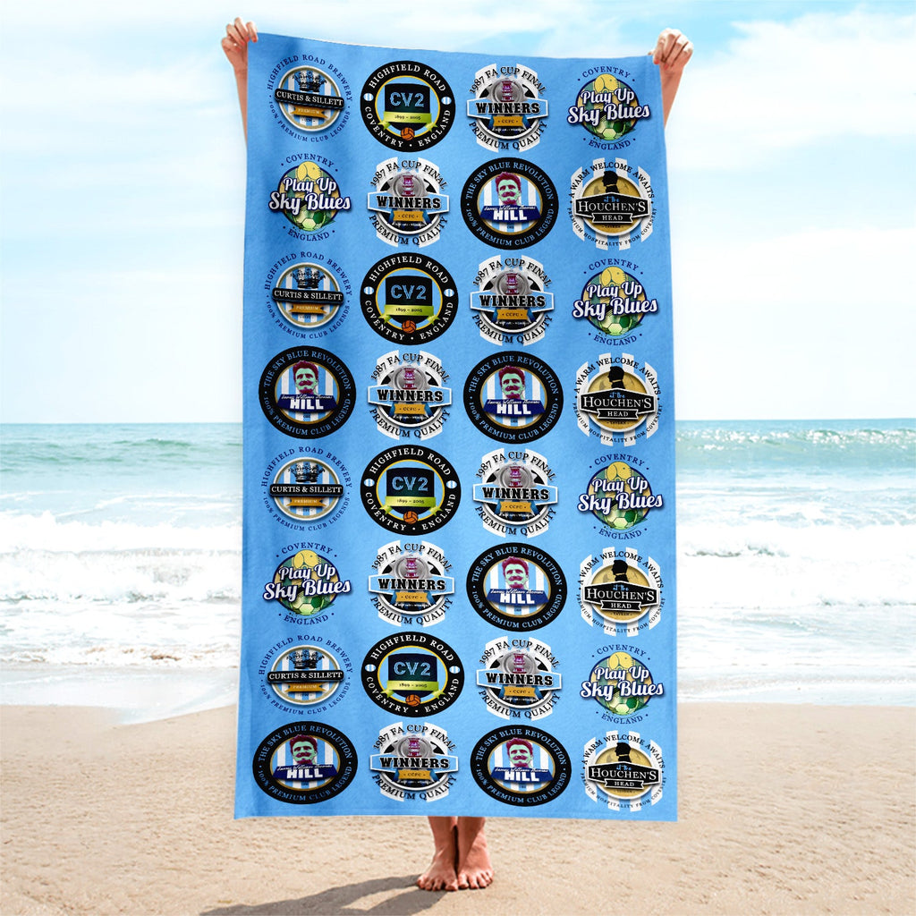 Coventry - Football Legends - Microfibre Beach Towel - 150cm x 75cm