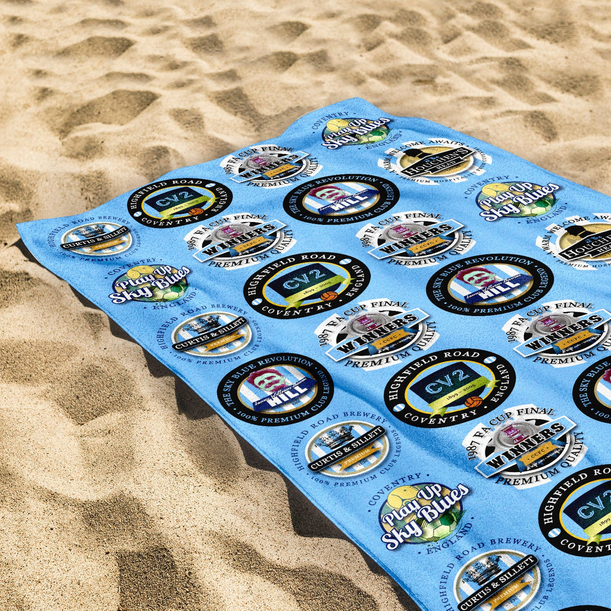 Coventry - Football Legends - Microfibre Beach Towel - 150cm x 75cm