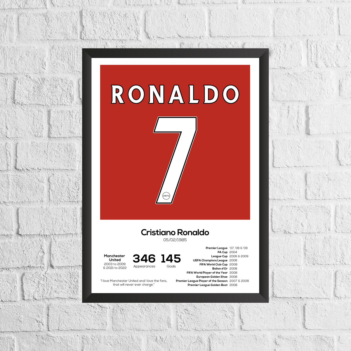 Cristiano Ronaldo Legend Stats Print