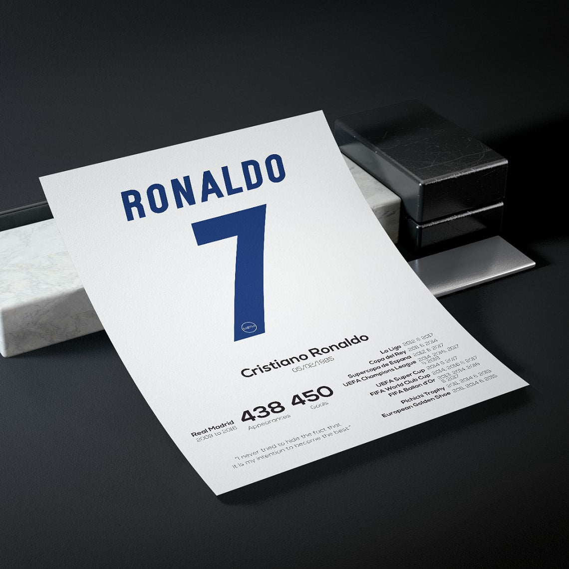 Cristiano Ronaldo Legend Stats Print