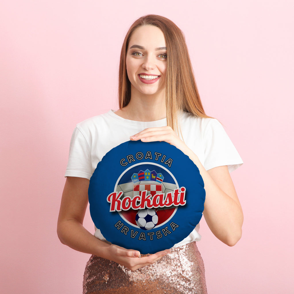 Croatia Kockasti  - Legend Collection - Circle Cushion 14"