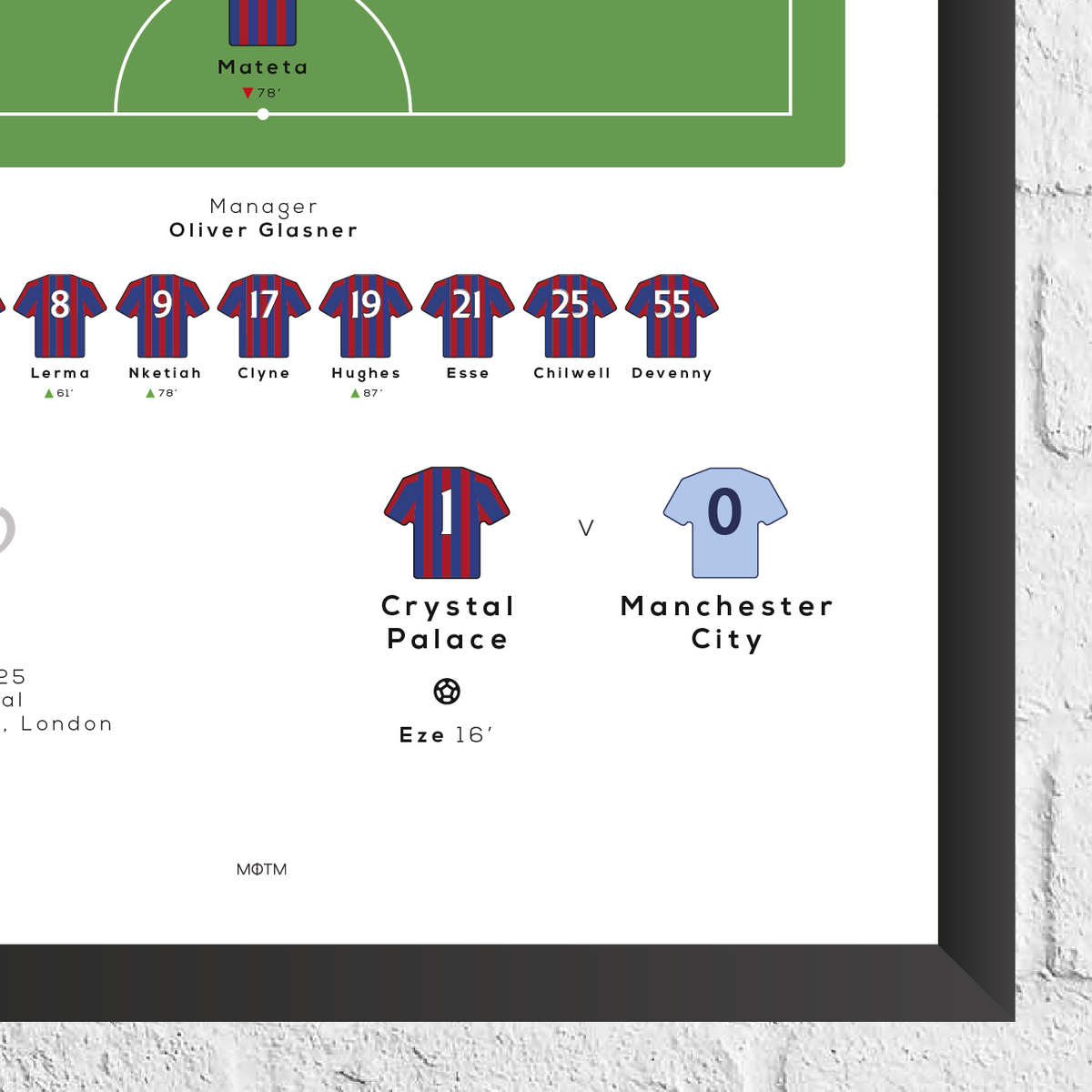 Crystal Palace vs City 2025 FA Cup Final Match Print