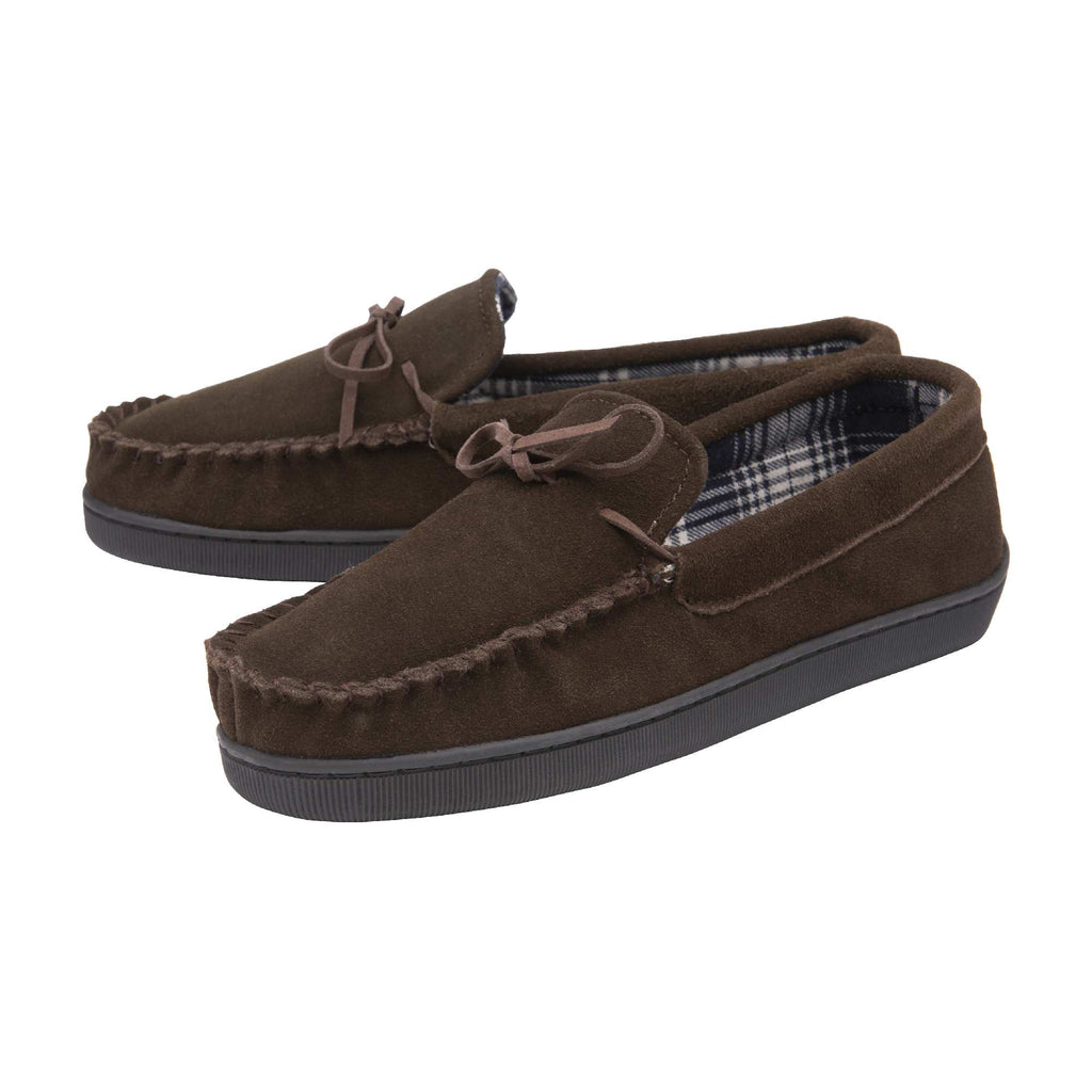 Mens Real Suede Leather Fleece Lined Slippers (6 Sizes)