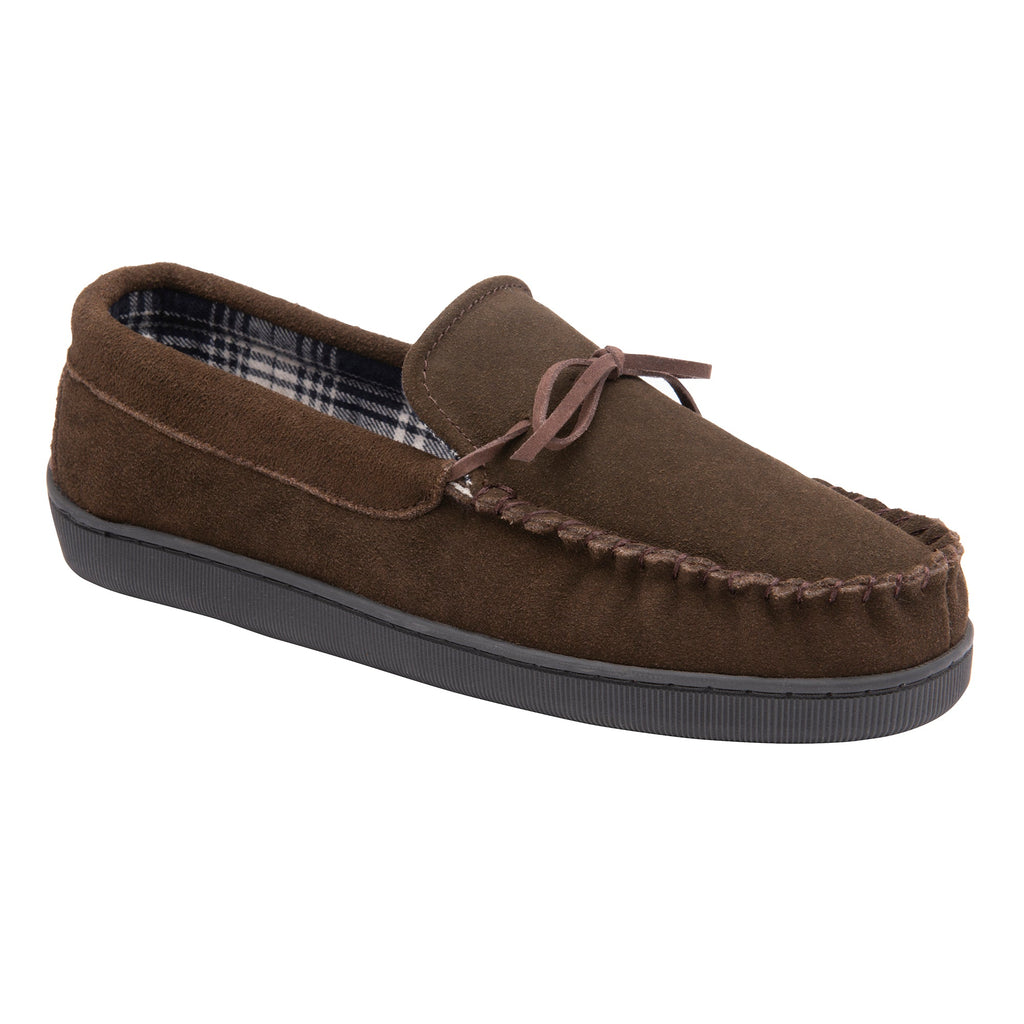 Mens Real Suede Leather Fleece Lined Slippers (6 Sizes)