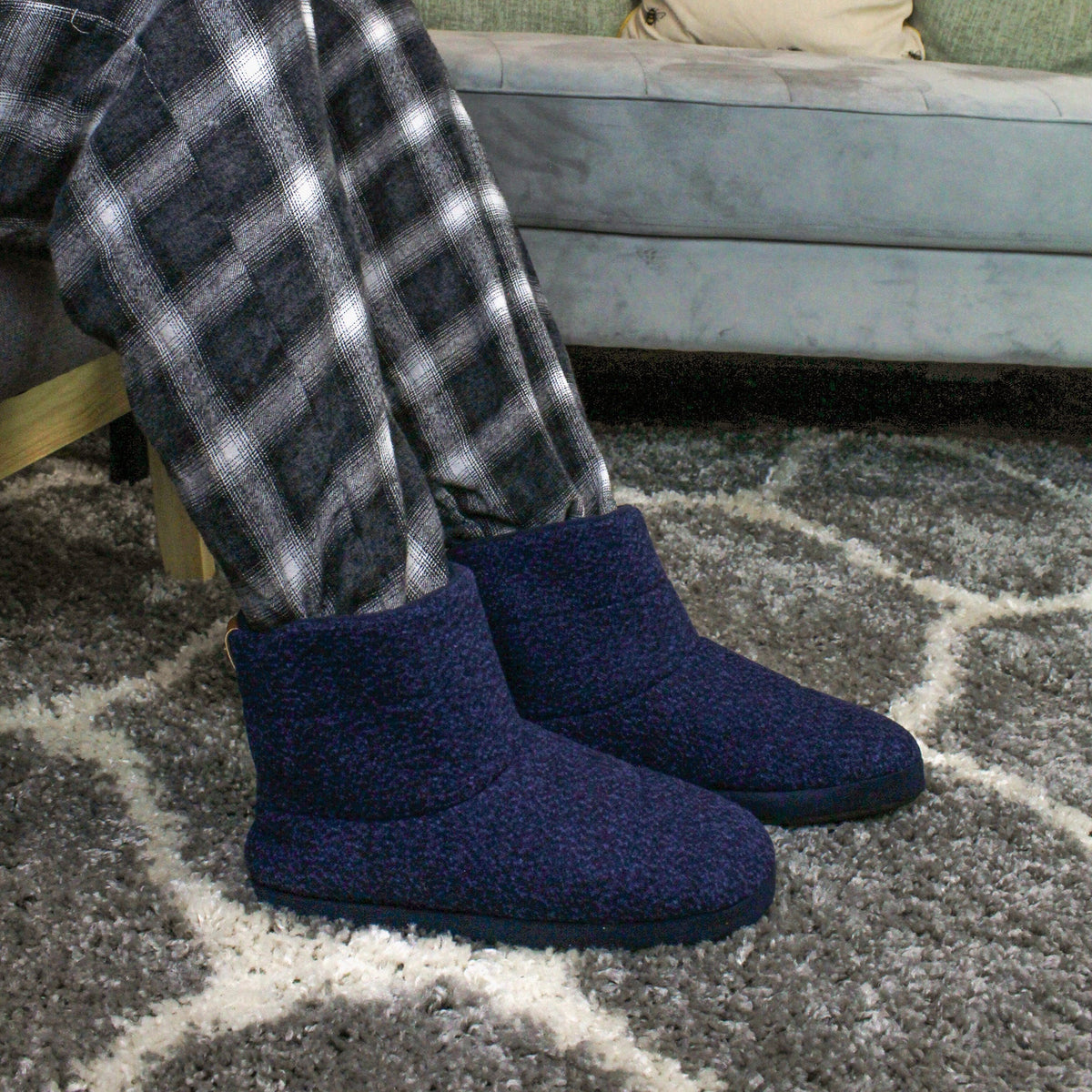 Mens Indoor Boot Slippers with Memory Foam (6 Sizes)